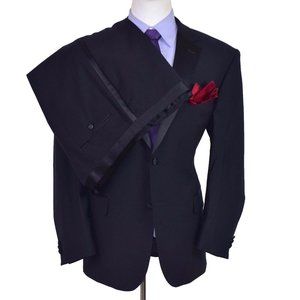 LNWOT Pronto Uomo Tuxedo Mens 2pc Suit Jacket Size 44-R Flat Front Pant Sz 40x32
